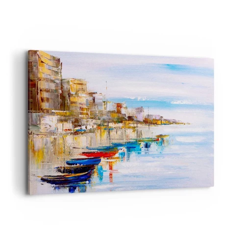 Obraz na plátne - Viacfarebný mestský prístav - 100x70 cm