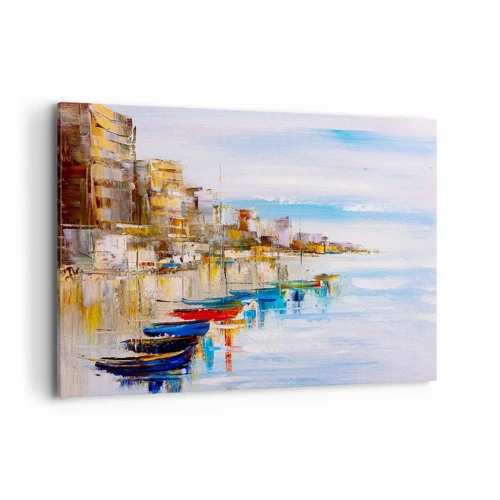 Obraz na plátne - Viacfarebný mestský prístav - 120x80 cm