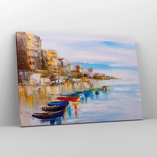 Obraz na plátne - Viacfarebný mestský prístav - 120x80 cm