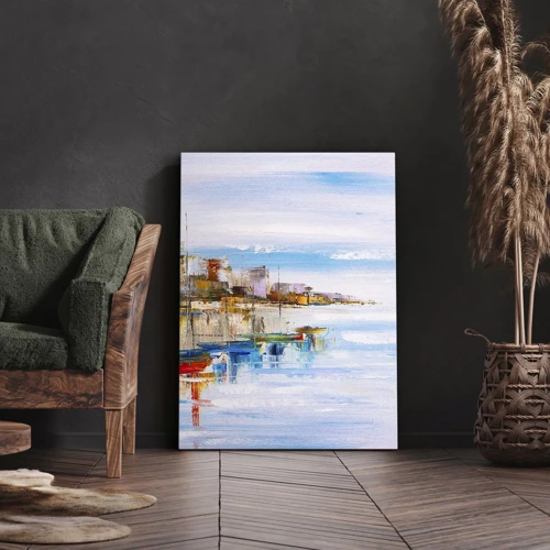 Obraz na plátne - Viacfarebný mestský prístav - 50x70 cm
