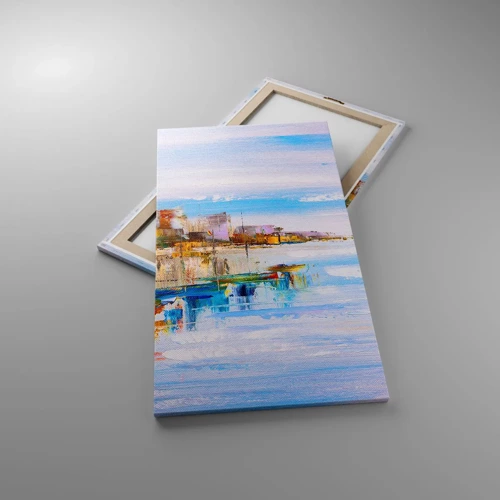 Obraz na plátne - Viacfarebný mestský prístav - 55x100 cm