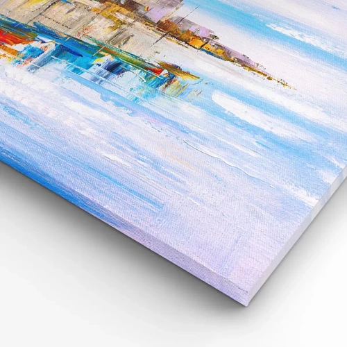 Obraz na plátne - Viacfarebný mestský prístav - 55x100 cm
