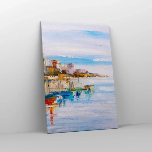 Obraz na plátne - Viacfarebný mestský prístav - 70x100 cm