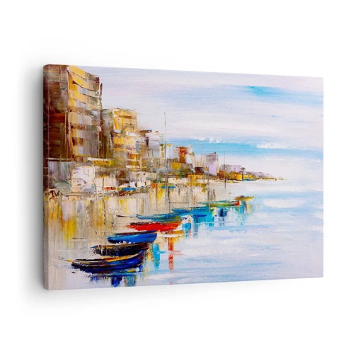Obraz na plátne - Viacfarebný mestský prístav - 70x50 cm