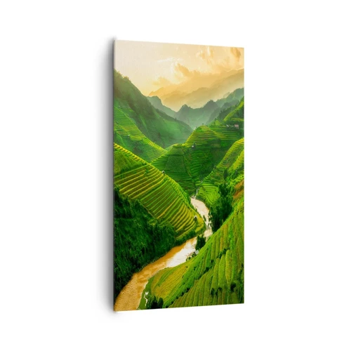 Obraz na plátne - Vietnamské údolie - 65x120 cm