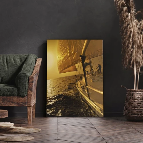 Obraz na plátne - Zlatý večer po viacfarebnom dni - 50x70 cm