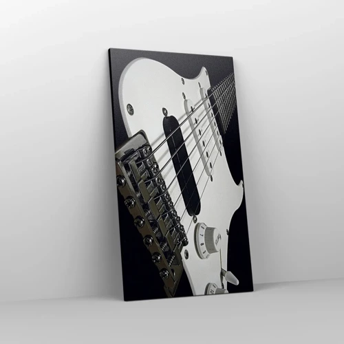 Obraz na plátne - Zvuk skrytý v bielej - 45x80 cm