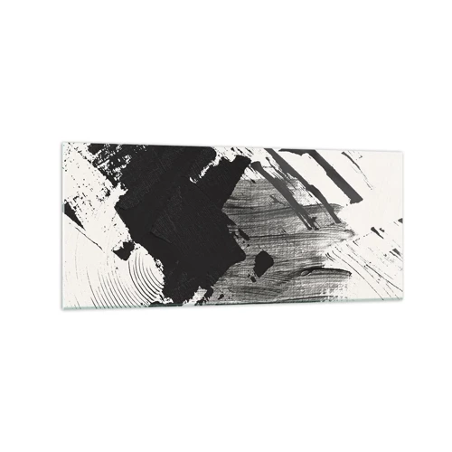 Obraz na skle - Abstrakcia – expresia čiernej - 120x50 cm