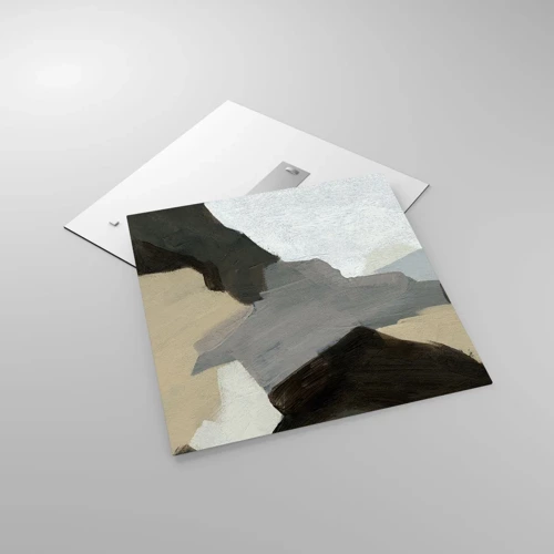 Obraz na skle - Abstrakcia: križovatka šedej - 60x60 cm