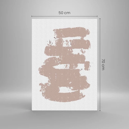 Obraz na skle - Abstrakcia v jemnej ružovej - 50x70 cm