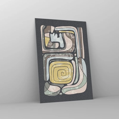 Obraz na skle - Abstrakcia v predkolumbovskom duchu - 70x100 cm