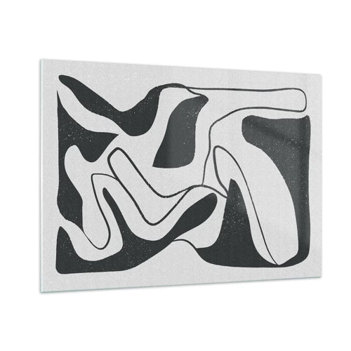 Obraz na skle - Abstraktná hra v labyrinte - 100x70 cm
