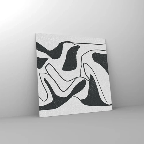 Obraz na skle - Abstraktná hra v labyrinte - 40x40 cm