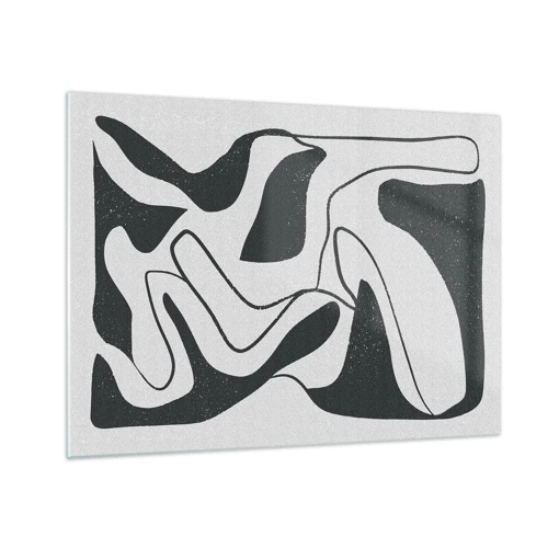Obraz na skle - Abstraktná hra v labyrinte - 70x50 cm