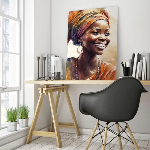 Obraz na skle - Africká kráľovná - 50x70 cm