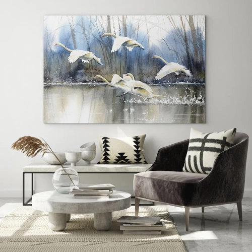Obraz na skle - Ako v poviedke o divokých labutiach - 70x50 cm