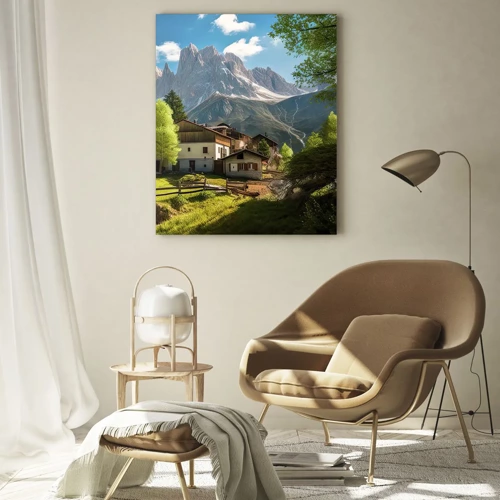 Obraz na skle - Alpská idyla - 50x70 cm