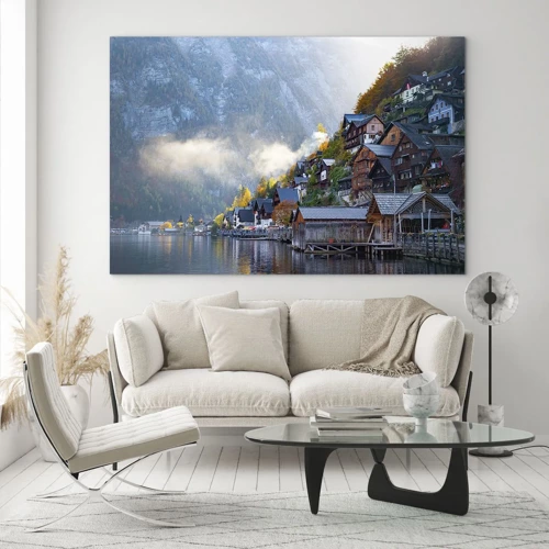 Obraz na skle - Alpská krajina - 120x80 cm