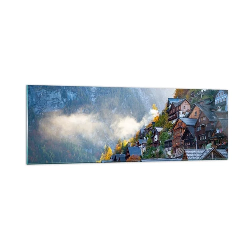 Obraz na skle - Alpská krajina - 90x30 cm