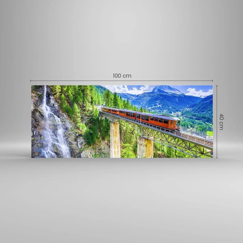 Obraz na skle - Alpská železnica - 100x40 cm
