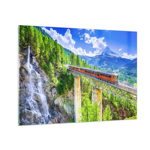 Obraz na skle - Alpská železnica - 70x50 cm