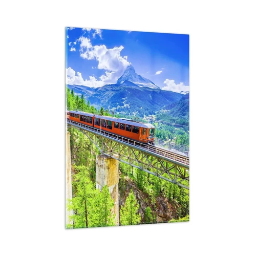 Obraz na skle - Alpská železnica - 80x120 cm