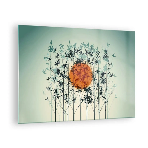 Obraz na skle Arttor 70x50 cm - Japonské slnko - Abstrakcia, Grafika, Exotické, Príroda, Moderné Umenie, Do obývacej izby, Do spálne, Čierna, Oranžová, Vodorovné, Sklo, GAA70x50-5104