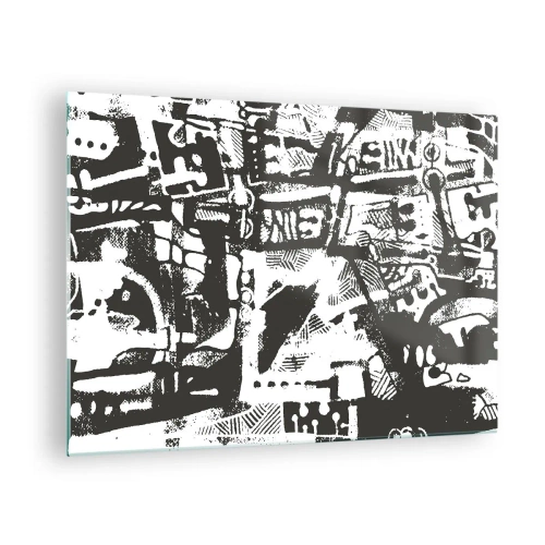 Obraz na skle Arttor 70x50 cm - Poriadok alebo chaos? - Abstrakcia, Grafika, Umenie, Čierna A Biela, Moderné Umenie, Do obývacej izby, Do spálne, biela, Čierna, Vodorovné, Sklo, GAA70x50-5125