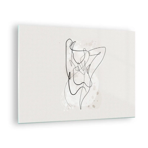 Obraz na skle Arttor 70x50 cm - Umenie zvádzania - Žena, Grafika, Umenie, Čiarové Umenie, Zák, Do obývacej izby, Do spálne, biela, Čierna, Vodorovné, Sklo, GAA70x50-5119