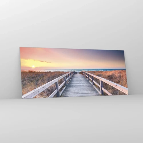Obraz na skle - Baltská večerná polárna žiara - 120x50 cm