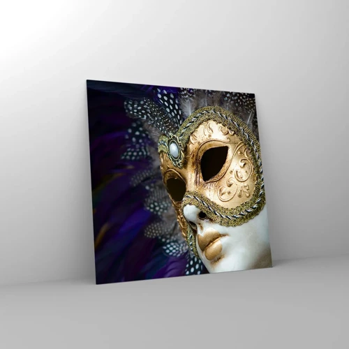 Obraz na skle - Benátsky portrét v zlate - 70x70 cm