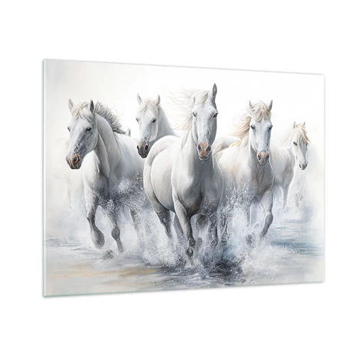 Obraz na skle - Biela mágia - 70x50 cm