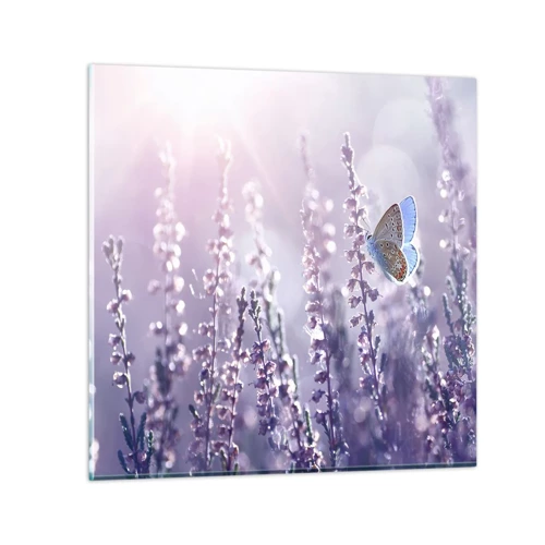 Obraz na skle - Bozk motýľa - 30x30 cm