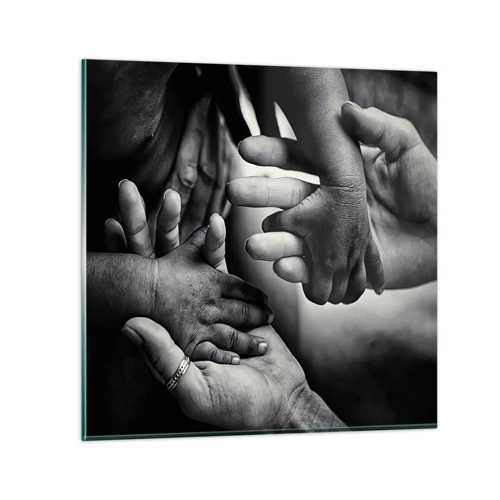 Obraz na skle - Byť človekom - 50x50 cm