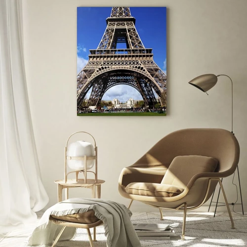 Obraz na skle - Celý Paríž pri jej nohách - 50x70 cm