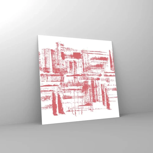 Obraz na skle - Červené mesto - 50x50 cm