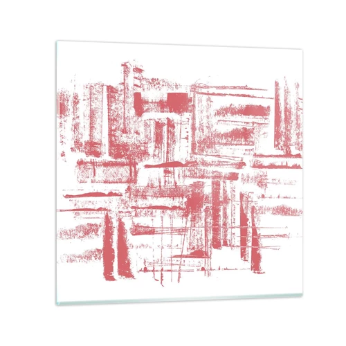 Obraz na skle - Červené mesto - 60x60 cm