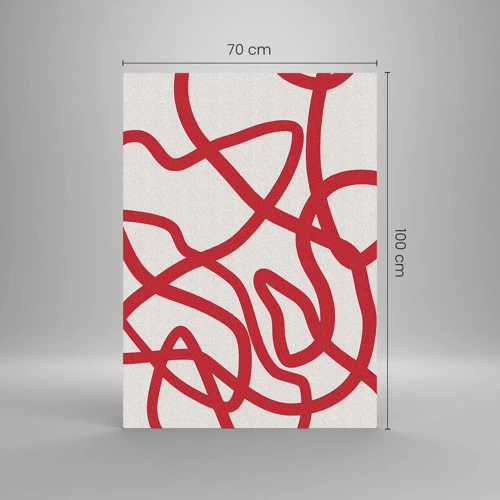 Obraz na skle - Červené na bielom - 70x100 cm