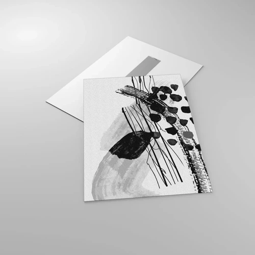 Obraz na skle - Čiernobiela organická abstrakcia - 50x70 cm