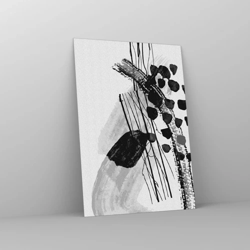 Obraz na skle - Čiernobiela organická abstrakcia - 70x100 cm