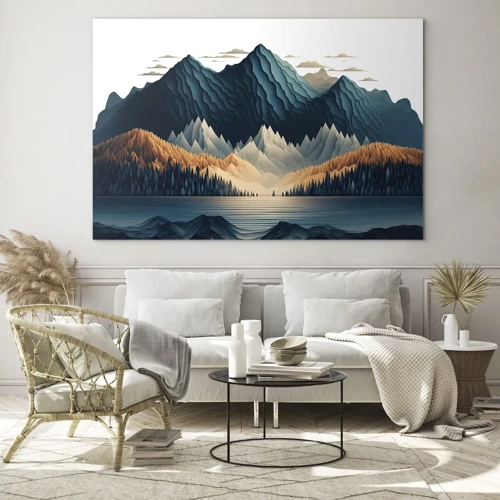 Obraz na skle - Dokonalá horská krajina - 100x70 cm