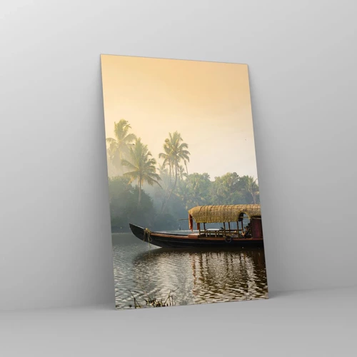Obraz na skle - Dom na rieke - 80x120 cm
