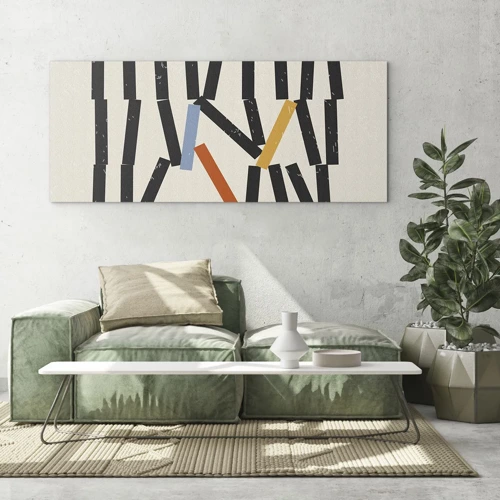 Obraz na skle - Domino – kompozícia - 120x50 cm