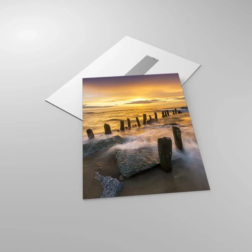 Obraz na skle - Drsná krása Baltského mora  - 50x70 cm