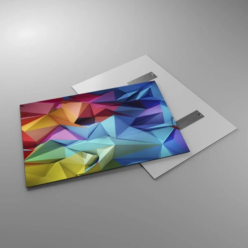 Obraz na skle - Dúhové origami - 100x70 cm