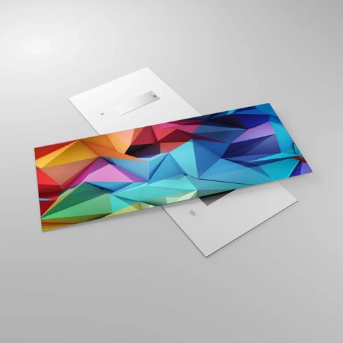 Obraz na skle - Dúhové origami - 120x50 cm