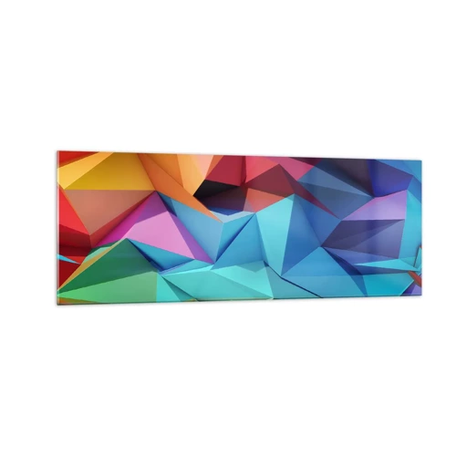 Obraz na skle - Dúhové origami - 140x50 cm