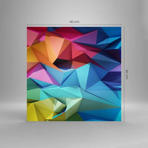 Obraz na skle - Dúhové origami - 40x40 cm