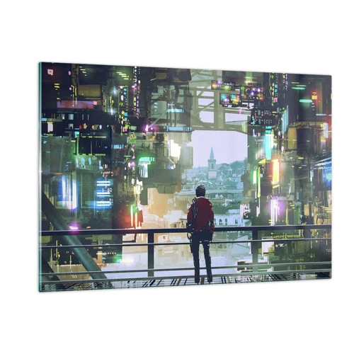 Obraz na skle - Dva svety - 120x80 cm