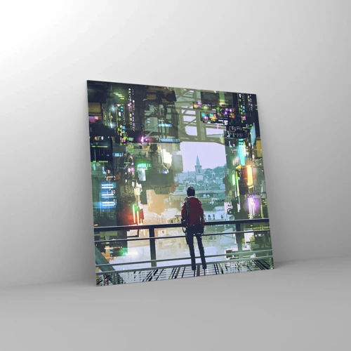 Obraz na skle - Dva svety - 30x30 cm